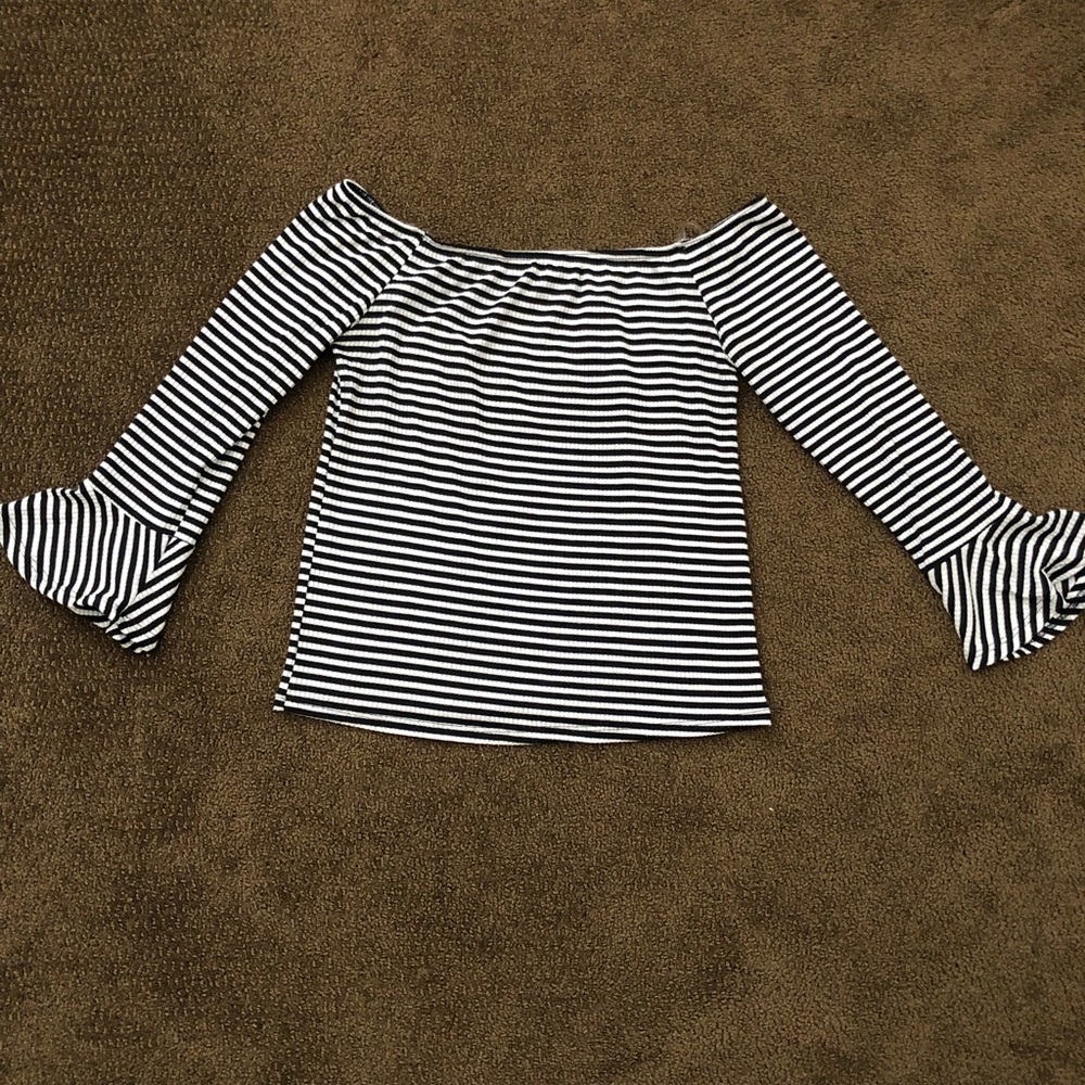 Off the shoulder striped top from Tillys